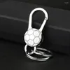 Porte-clés style football, double boucle suspendue, pour hommes d'affaires, boucle de taille de printemps, pendentif cadeau de haute qualité