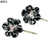 Hair Accessories - 24pcs Zebra Kanzashi Pin Leopard Flower Bow Fabric Clip For Girl Kids