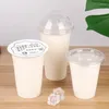 Disposable Cups Straws Outdoor Tea 50pcs Lids Kitchen Takeaway Transparent Birthday Beverage With Picnic Plastic Part Milk For