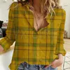 Camicette da donna YX GIRL Irvine Ancient Tartan Camicia casual da donna Stampa 3D abbottonata Streewear unico