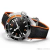 Relógio masculino mostrador preto qualidade movimento automático mecânico pulseira original relógios de safira302s