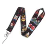 19colors demon slayer Keychain ID Credit Card Cover Pass Mobile Phone Charm Neck Straps Badge Holder Keyring Accessories