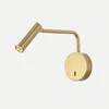 Lampes murales Moderne Simple Cylindre Rond Aluminium Applique Créative Personnalisée Chevet Chambre Or 3W Lampe