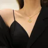 Pendant Necklaces DIEYURO 316L Stainless Steel Square Zircon Necklace For Women Girl Trend 2-Color Clavicle Chain Jewelry Lady Gift