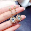 Dangle Earrings Natural Topaz Citrine Tourmaline Luxury 925 Silver Drop Long For Women