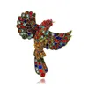 Brooches Vintage Middle Women Men Colorful Rhinestone Bird Luxury Broohes Pins Baroque Palace Parrot Crystal Unisex Badges Accessories