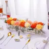 Vaso acrilico trasparente centrotavola rettangolare per fiori, tavolo da pranzo, decorazione per matrimoni, vaso regalo 240131