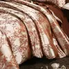 Ensemble de literie de luxe en Satin de soie Jacquard, draps et taies d'oreiller, housse de couette dorée de haute qualité pour adultes 240202