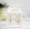 50 pieces/batch laser cut bride and groom wedding candy boxes guest gift boxes paper packaging baby shower chocolate biscuit boxes 240205