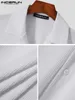 Męskie koszule proste stałe bluzka streetwearka Mężczyzna luźne wygodne plisowane krótkie rękawe s 5xl