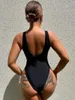 Women's Swimwear Wholesale Sexy One Pieces Solid Swimsuit Lady Mesh Design Summer Backless Beach Swimming Wear