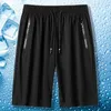 Shorts pour hommes L-8XL Pantalon quart tricoté avec cordon élastique et sport décontracté pour adolescents grande taille