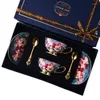 Tazze Set di tazze da caffè in porcellana Premium Bone Squisita tazza in ceramica per tè pomeridiano inglese