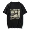 Herrtankstoppar kvinnor t shirt radiohead vintage tryck mens överdimensionerade unisex t-shirts hip hop rock band musik album tee hajuku manlig topp