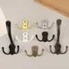 Bath Accessory Set 1 Pc Modern 3/2 Hooks Clothes Coat Hook Wall Mounted Robe Rack Hat Hanger For Bedroom Entryway