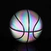 Lysande basket Pu Leather Training Reflective Balls Färgglad regnbåge för inomhus utomhusspel Kvinnor Män sporttillbehör 240127