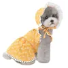 Cão vestuário menina roupas vestido verão gato filhote de cachorro roupas pet chapéu boné headwear yorkshire pomeranian poodle pequenos vestidos gota
