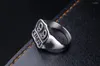 Cluster Rings Fashion US Route66 Ring For Men Motor Biker Men's Jewelry Vintage Retro Males Stainless Steel