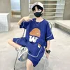 衣料品セット男の子2024年夏カジュアルショーツスリーブノースリーブTシャツパンツ2PCS 5-14年10代のスポーツウェアの子供服