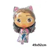 Party Decoration Gabby Dollhouse Foil Balloon Girl Birthday Baby Shower Kid's Supplies Uppblåsbara Air Globos Toys