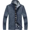 Jesienna zima męski płaszcz swetra faux fur wełna kurtki Mężczyźni Mężczyzny Zipper Grube płaszcz ciepły swobodny swetra z dzianiny 240124