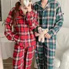 Kvinnors sömnkläder Big Plaid Christmas Par Pyjama sätter slipning Dräkt kvinnor män hem kläder mjuka hösten vinterbyxor pajamas s470