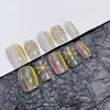 False Nails Emmabeauty Handmade Press On Gradient Cat Eye Dazzling Fireworks Short Year Removable Whitening With Festive Style