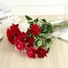 Fleurs décoratives 12x Bouquet de fleurs séchées rouges rustique et naturel pour la maison ou les événements bas