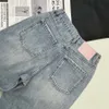 Kvinnors jeans chanells designer pants klassiska och minimalistiska europeiska och amerikanska fulla brev heta diamant hög midja avslappnad daglig mångsidig 879