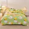 Set biancheria da letto Set 3 pezzi delicato sulla pelle spazzolato ispessito Lenzuolo e trapunta piccola primavera/estate da 4 pezzi