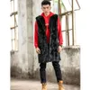 Designer Faux Fur Vest Jacket Artificial Thickened and Warm Mens Long OA13