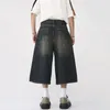 Y2K Hommes Vintage Streetwear Culottes Coréen Harajuku Denim Pantalon Large Pantalon Court Jorts Bermudas Jeans Shorts Alt Vêtements 240202