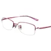 Sunglasses Frames 55-17-142 Women's Glasses Pure Titanium Semi-Rimless Metal Large Frame Myopia Line Customized Prescription