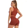 Conjuntos de sutiãs esporte sem costura conjunto de sutiã mulheres sportswear yoga terno sexy bralette roupa interior cintura alta shorts colete básico elástico tanque top
