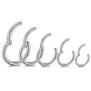 50Pcs100Pcs Steel Hinged Segment Nose Ring Nipple Clicker Ear Cartilage Tragus Helix Lip Ring Body Piercing Jewelry 20G12G 240127