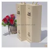 Packing Boxes Wholesale Empty Wood Wine Gift Box 500Ml 750Ml Single Red Bottle Package Wooden Gifts For Christmas Party 10X10X30Cm A Dhztp