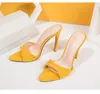 Slippers Comemore Party Fashion Shoes Woman Plus 42 Stilettos 2024 Women Pointed Tee Sexy High Cheels Slides