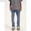 Men's Jeans High Street Hole Ripped Distressed Jeans for Mens Vintage Slim Denim Korean Fashion Hip Hop Design Casual Trousers Streetwear YQ240205