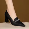 Femmes escarpins élégants talons hauts chaussures habillées bout pointu fleurs perle bateau chaussures sans lacet travail de bureau Zapatos mujer 1019N 240123