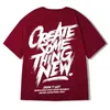 Create Some Thing Letter Print T-shirts Men Summer Casual Short Sleeve O-neck Tshirt Male Y2k Streetwear Tee Shirts homme 240129