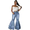 Women's Jeans Fashion All Matches Woman Flare Washed Stretchy Bell Bottom Zipper Fly Sexy Women Denim Pants Streetwear