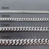 Dropshipping Customizable 12mm 9inch 24inch Stainless Steel with 925 Silver Mosan Buttonhead Gold Plated Jewelry Cuban Chain