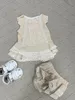 Clothing Sets 0-4Yrs Baby Girls Lace Clothes Outfits Sleeveless Princess Party Vest Tops Tutu Shorts 2Pcs Summer Kids Suits