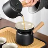 Teaware set Black Pottery Tea Ceremony Set Ceramic Teapot Zen Style Service med Caddy Gift