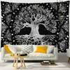 Tapisserier Psychedelic Mysterious Tree of Life Tapestry Wall Hanging Boho Mandala Art Living Room Home Decer Tyg