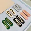 Metal Letter Barrettes Designer Hair Clips Luxury Square Hairn Pin for Women Girl High Elastic Barrette Christmas Gift With Box