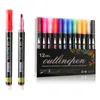 82430 Colors Double Line Outline Art Pen Set Metallic DIY Graffiti Highlighter Marker for Painting Writing School Supplies 240124