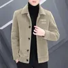 Homens outono inverno jaqueta lapela manga longa casaco singlebreasted bordado carta impressão casaco de pelúcia engrossado quente outwear 240119
