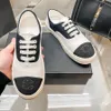 Luxury Casual Canvas Shoes Channellies Women Flats Designer Out Office Sneaker Sports Low Trainers Denim Brodery Fashion Comfort Sneakers With Box