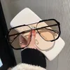 Sonnenbrille Übergroße Frauen Einzigartige Mode Für Trendige Weibliche Brillen Farbverlauf Sonnenbrille Klare Linse Brillen Gafa